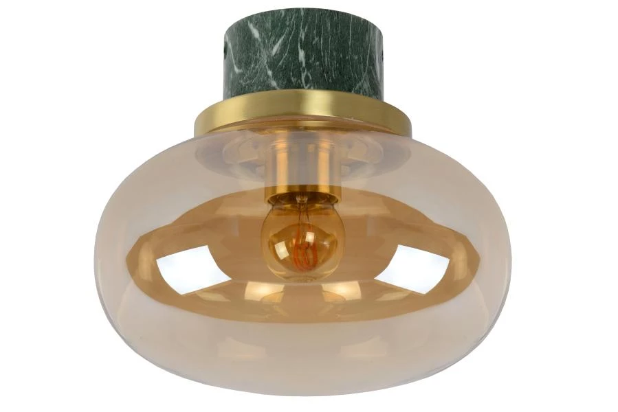 Lucide LORENA - Deckenleuchte Badezimmer - Ø 23 cm - 1xE27 - IP44 - Amber - ausgeschaltet